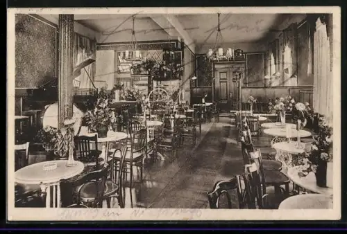 AK Eisleben, Cafe Volber, Innenansicht