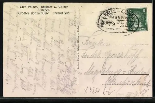 AK Eisleben, Cafe Volber, Innenansicht
