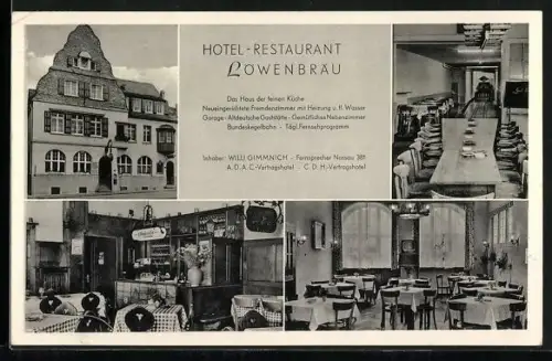 AK Nassau / Lahn, Hotel-Restaurant Löwenbräu, Innenansichten