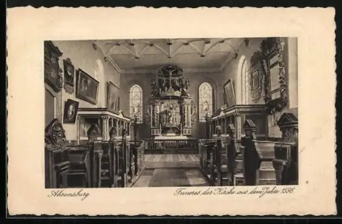 AK Ahrensberg, Inneres der Kirche aus dem Jahre 1596