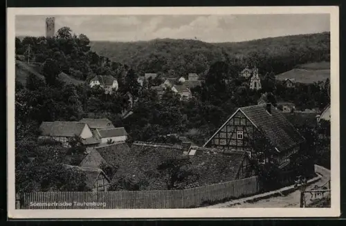AK Tautenburg, Burgruine, Dorfansicht