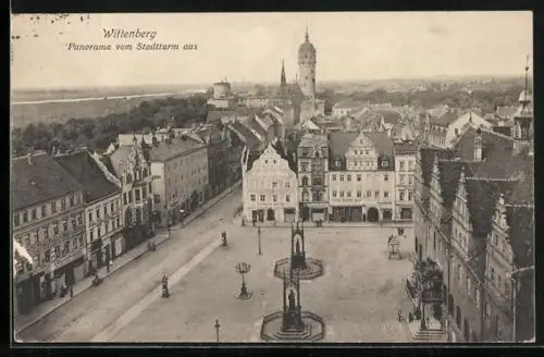 AK Wittenberg / Elbe, Panorama vom Stadtturm aus