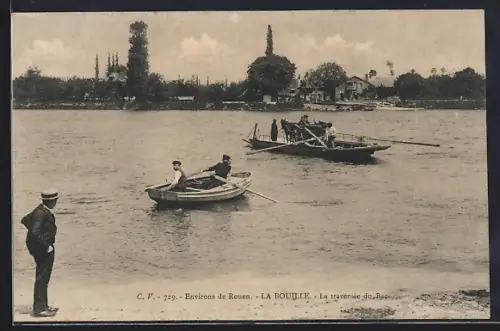AK La Bouille, La traversée du Bac