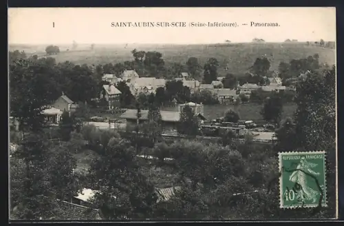 AK Saint-Aubin-sur-Scie /Seine-Inférieure, Panorama
