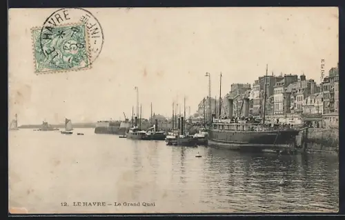 AK Le Havre, Le Grand Quai et les bateaux amarrés