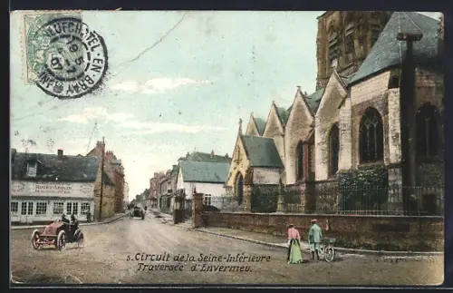 AK Envermeu, Circuit de la Seine-Inférieure, Traversée d`Envermeu