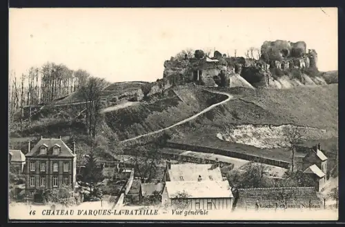 AK Arques-la-Bataille, Château d`Arques-la-Bataille, Vue générale