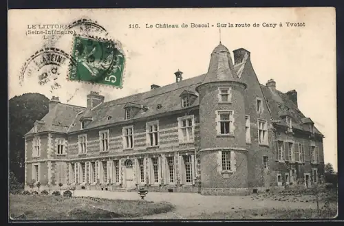 AK Boscol /Seine-Inférieure, Le Château de Boscol, Sur la route de Cany à Yvetot