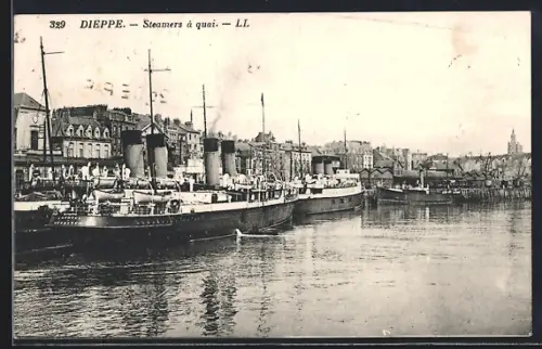 AK Dieppe, Steamers à quai