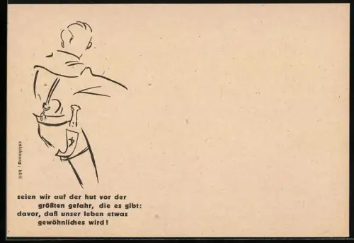 AK Wandervogel mit Messer am Hosenbund