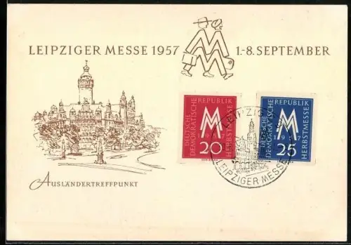 AK Leipzig, Leipziger Messe 1957, Ausländertreffpunkt