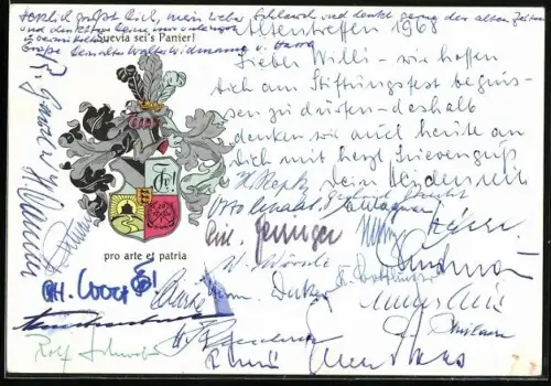 AK Studentenwappen Suevia sei`s Panier!