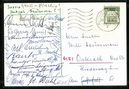 AK Studentenwappen Suevia sei`s Panier!