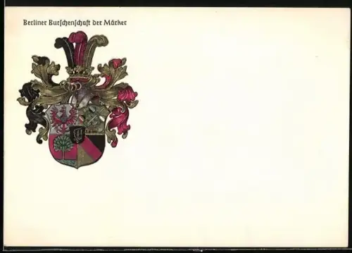 AK Berlin, Studentenwappen der Berliner Burschenschaft der Märker