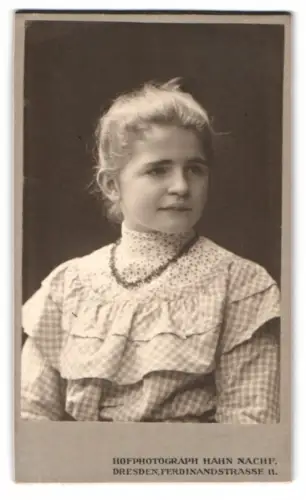 Fotografie Hahn Nachf., Dresden, Ferdinandstrasse 11, Porträt einer jungen Frau