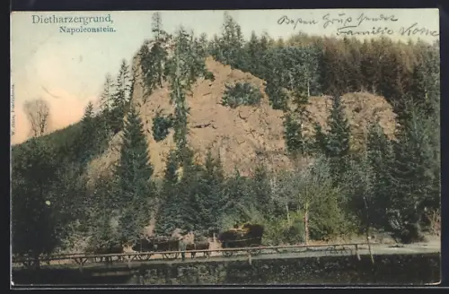 AK Tambach / Thüringen, Dietharzergrund, Napoleonstein