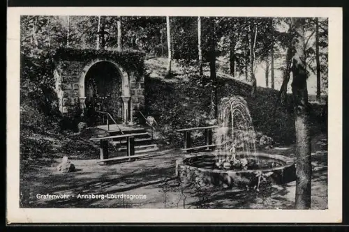 AK Grafenwöhr, Annaberg-Lourdesgrotte, Brunnen