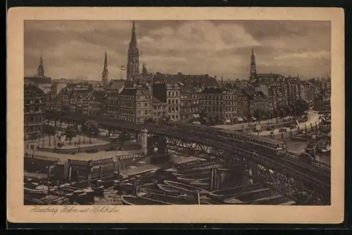 AK Hamburg, Hafen und Hochbahn