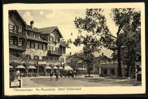 AK Oberammergau, Am Hauptplatz, Hotel Wittelsbach