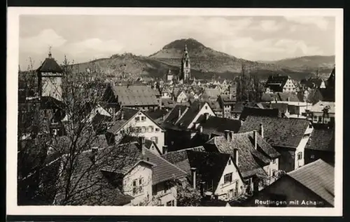 AK Reutlingen, Stadtansicht mit Achalm
