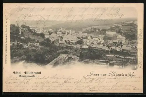 AK Münstereifel, Hôtel Hillebrand, Stadtansicht