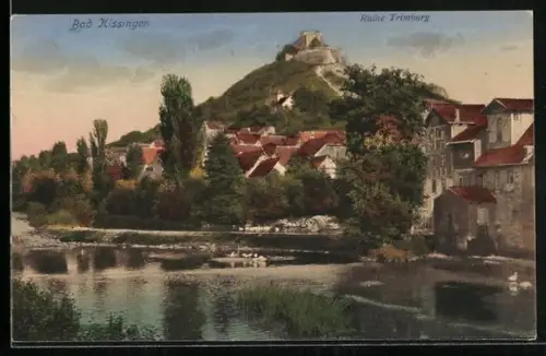 AK Bad Kissingen, Ruine Trimburg, Flusslandschaft