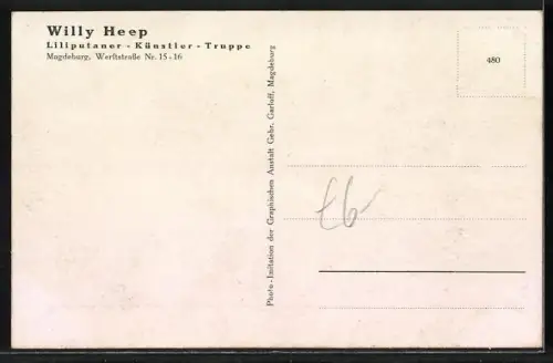 AK Magdeburg, Willie Heep Liliputaner-Künstler-Truppe, Werftstrasse 15-16