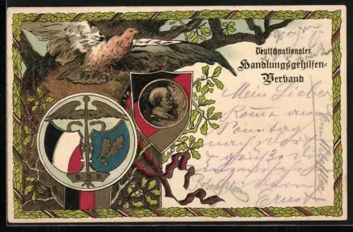 AK Deutschnationaler Handlungsgehilfen-Verband, Otto von Bismarck, Adler mit Wappen