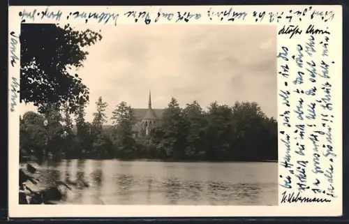 AK Chorin, Kloster über den See gesehen