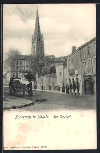 AK Fontenay-le-Comte, Rue Tourgot, Strassenpartie