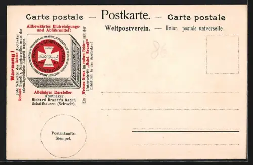 Lithographie Valangin /Neuchâtel, Château