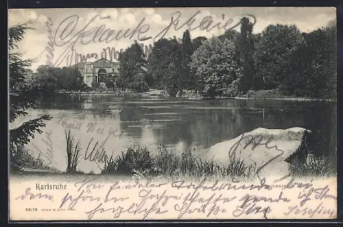 AK Karlsruhe, Partie am Stadtgartenteich