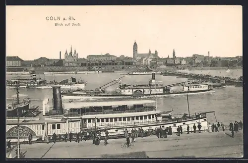 AK Köln-Deutz, Blick auf Deutz