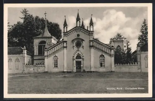 AK Wörlitz, Park, Gotisches Haus