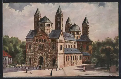 Künstler-AK Speyer a. Rh., Kaiserdom