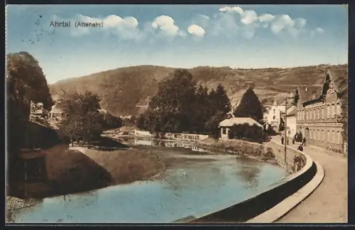 AK Altenahr /Ahrtal, Flusspartie, Hotel