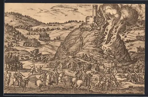 Künstler-AK Godesberg a. Rh., Erstürmung der Godesburg 1583