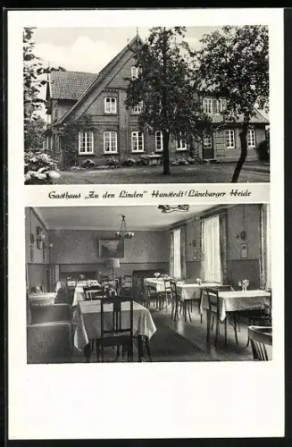 AK Hanstedt /Lüneburger Heide, Gasthaus Zu den Linden, Innenansicht
