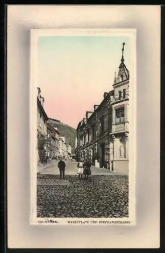 AK Zeltingen, Marktplatz und Stephansstrasse