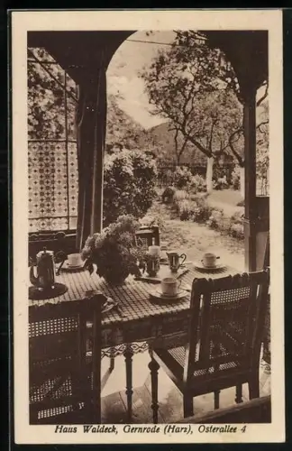AK Gernrode /Harz, Hotel Haus Waldeck, Osterallee 4