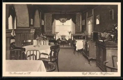 AK Ballenstedt a. H., Cafe Keitel und Büffetraum, Allee 51, Innenansicht