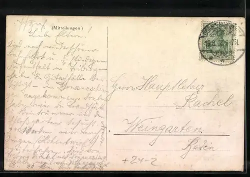 AK Donaueschingen, Brandkatastrophe 1908, Strassenpartie mit zerstörten Häusern