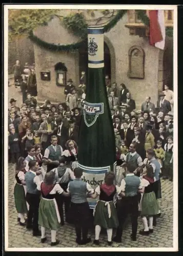 AK Traben-Trarbach /Mosel, Julius Kayser & Co., Heimatfest, Junge Leute im Kreis um Weinflasche