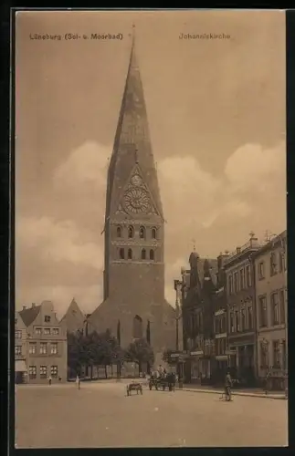 AK Lüneburg, Johanniskirche, Fuhrwerk