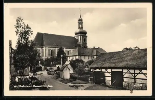 AK Rosenthal / Sa., Partie an der Kirche