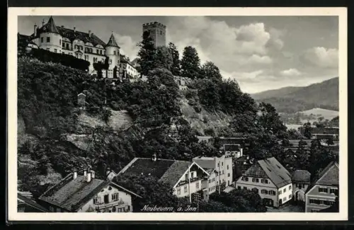 AK Neubeuern a. Inn, Panorama mit Schloss