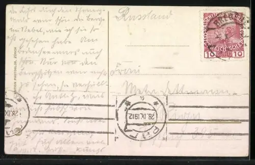 AK Bregenz, Graf Zeppelin`s Luftschiff über der Stadt