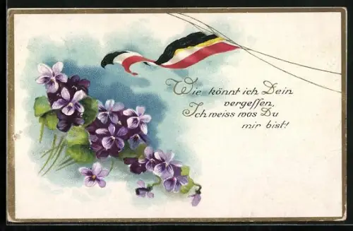AK Wie könnt ich Dein vergessen..., Fahnen des Zweibunds und Vergissmeinnicht