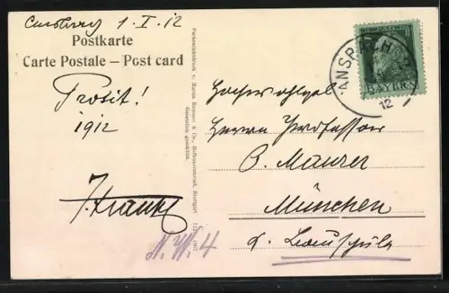 AK Champignons wachsen im Moos, Pilz