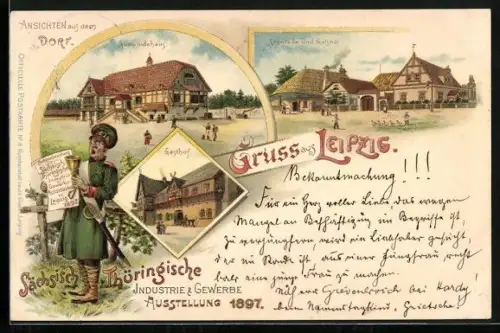 AK Leipzig, Sächsisch-Thüringische Industrie & Gewerbeausstellung 1897, Soldat in Uniform